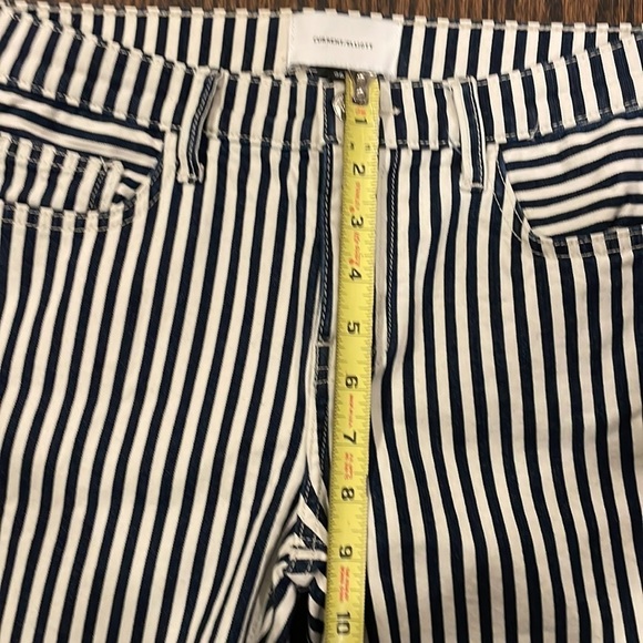 Current/Elliot Cropped Lexton Navy Striped Jeans - Picture 11 of 13